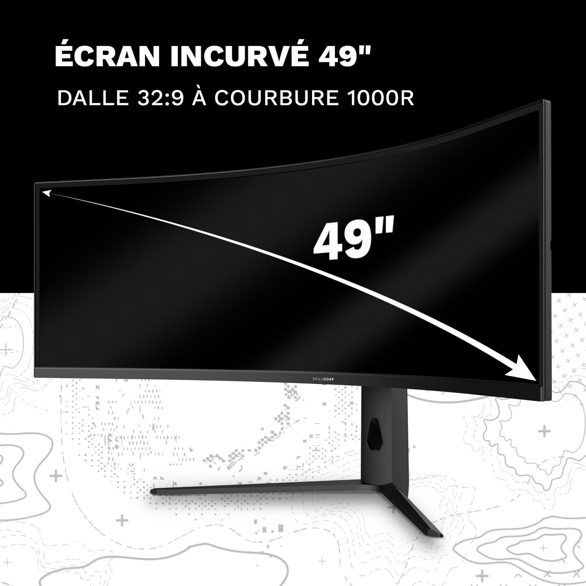Ecran PC Gamer M49 Access 49" incurvé Fast VA UWQHD 120 Hz HDR HDMI 2.1 couleur unique, SKILLKORP