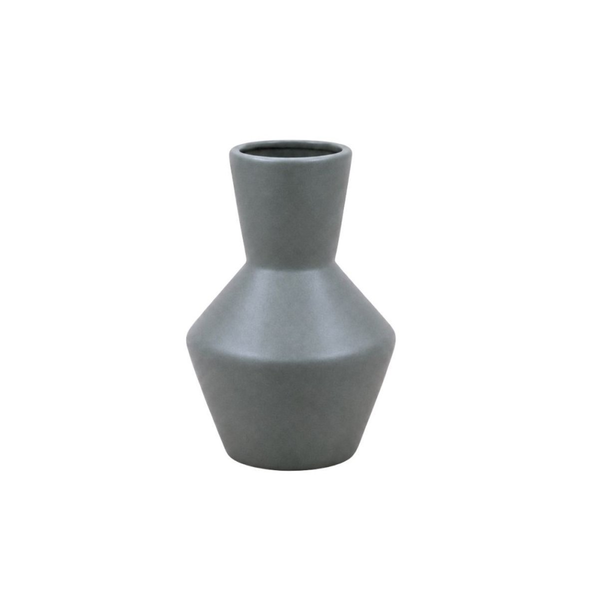 Vase géométrique en céramique, H20cm gris, ORNAMI