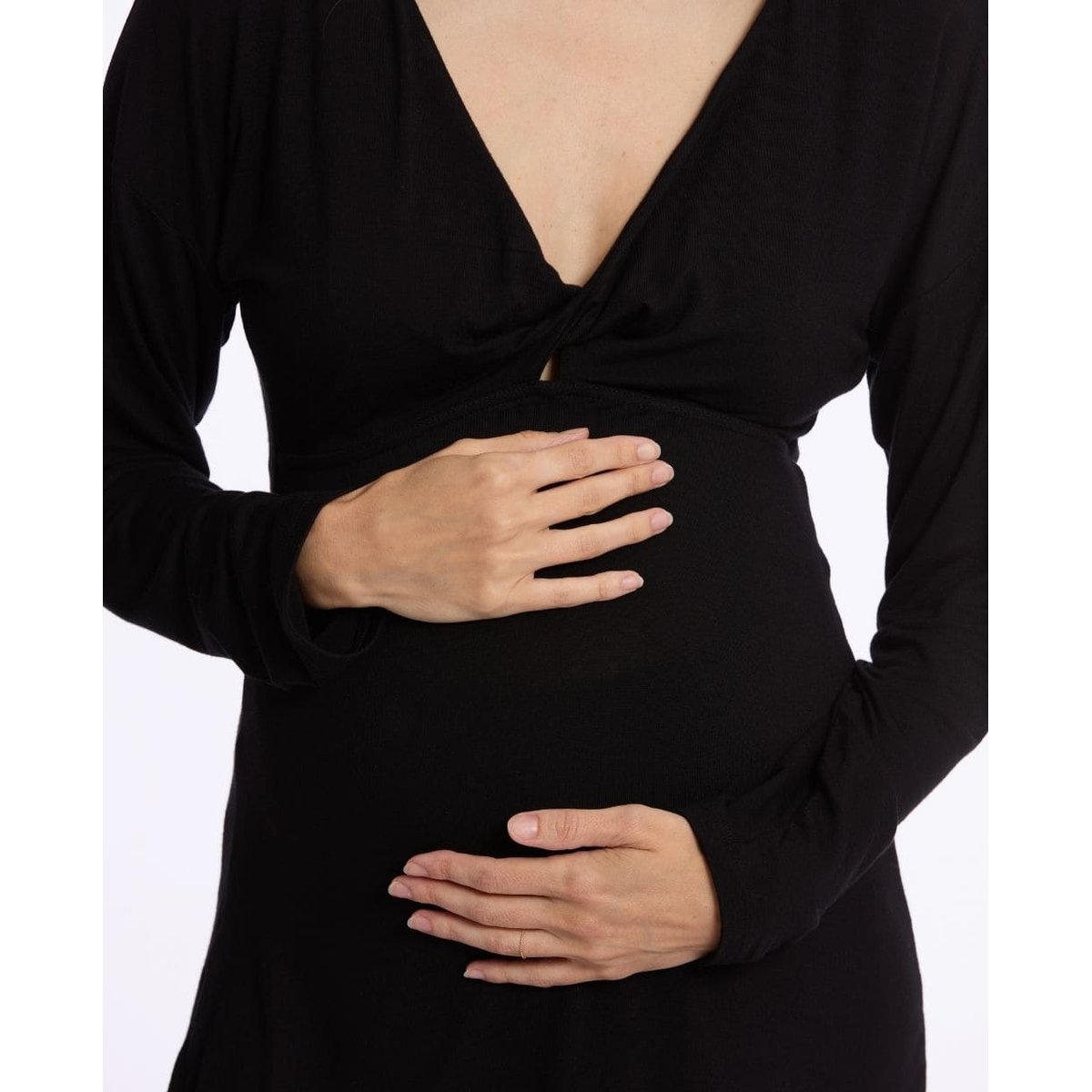 T-shirt manches longues de grossesse et d'allaitement Louna noir, CACHE COEUR