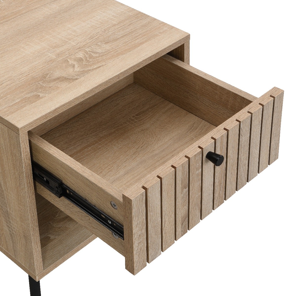Table de chevet 1 tiroir effet chêne - SOLNA chêne, HOMIFAB