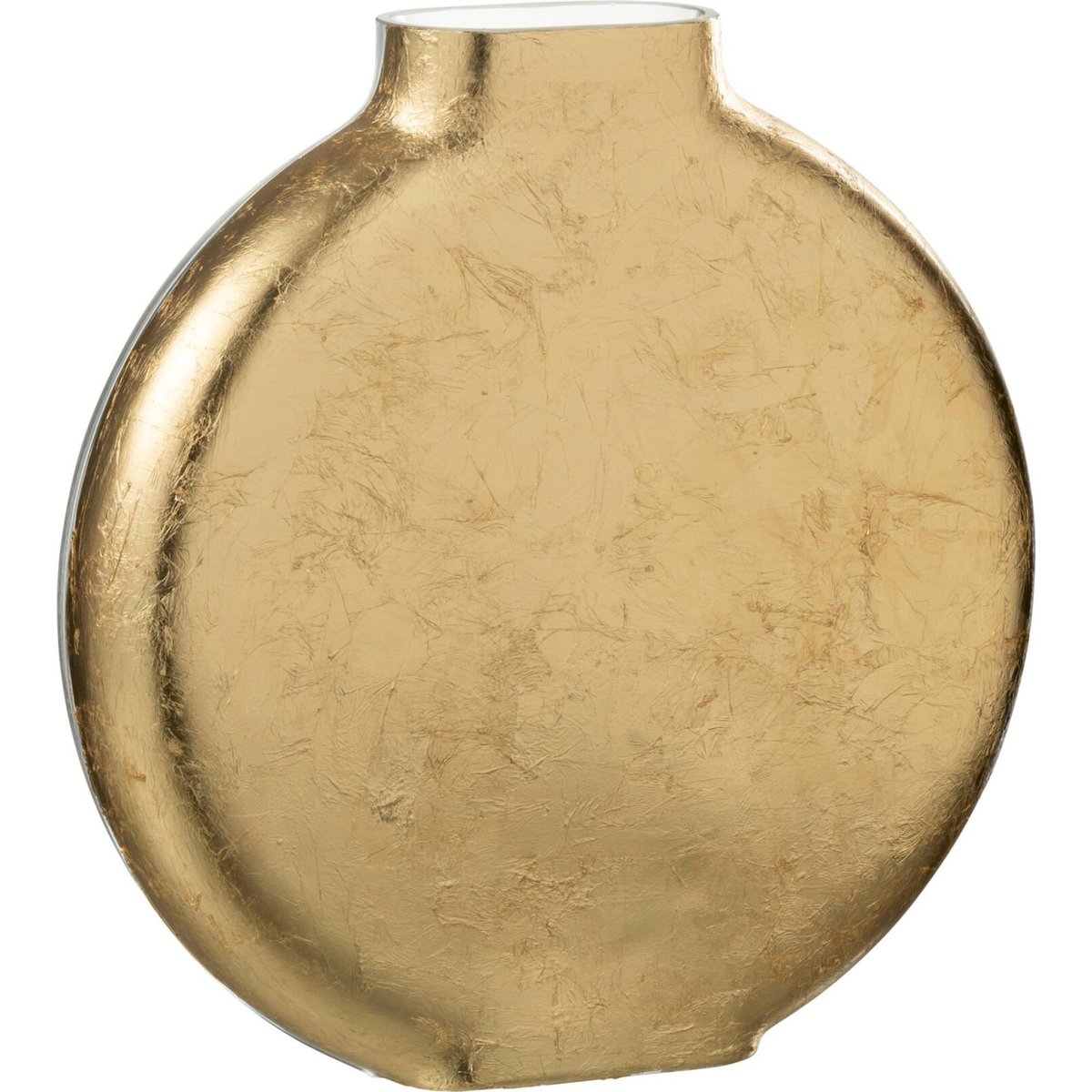 Vase rond en verre soufflé transparent doré, RECOLLECTION