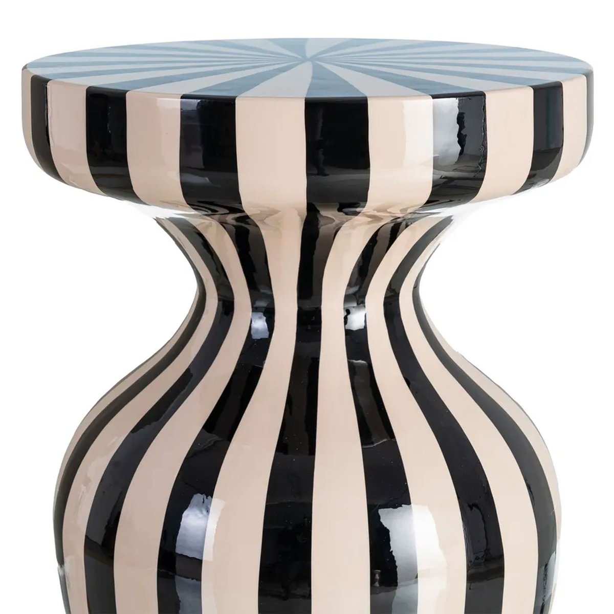 Table d'appoint résine noire et blanche 38x38x47cm noir, WADIGA