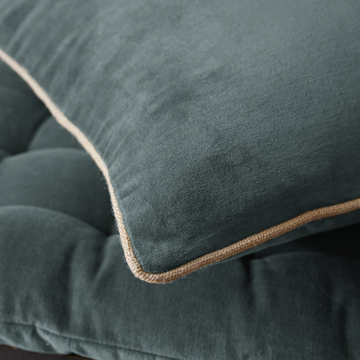 Coussin en velours de coton Cesar camel, EDEN