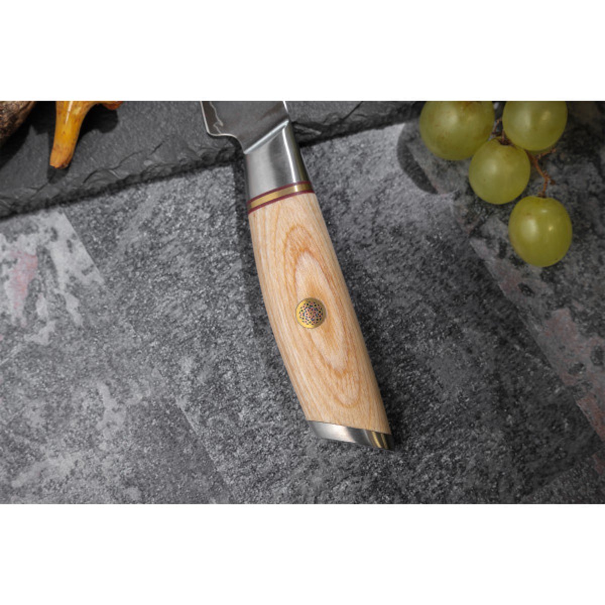 Coffret 2 couteaux de cuisine Pakka San Mai bois clair, FUKITO