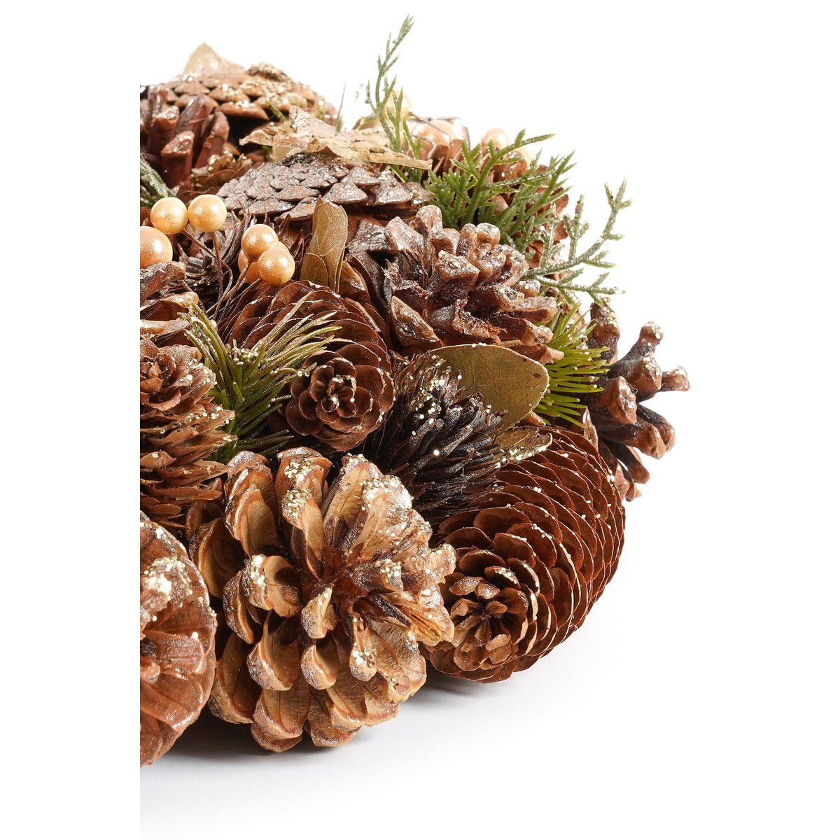 Couronne de Noël avec pommes de pin BRANT vert, MICA DECORATIONS