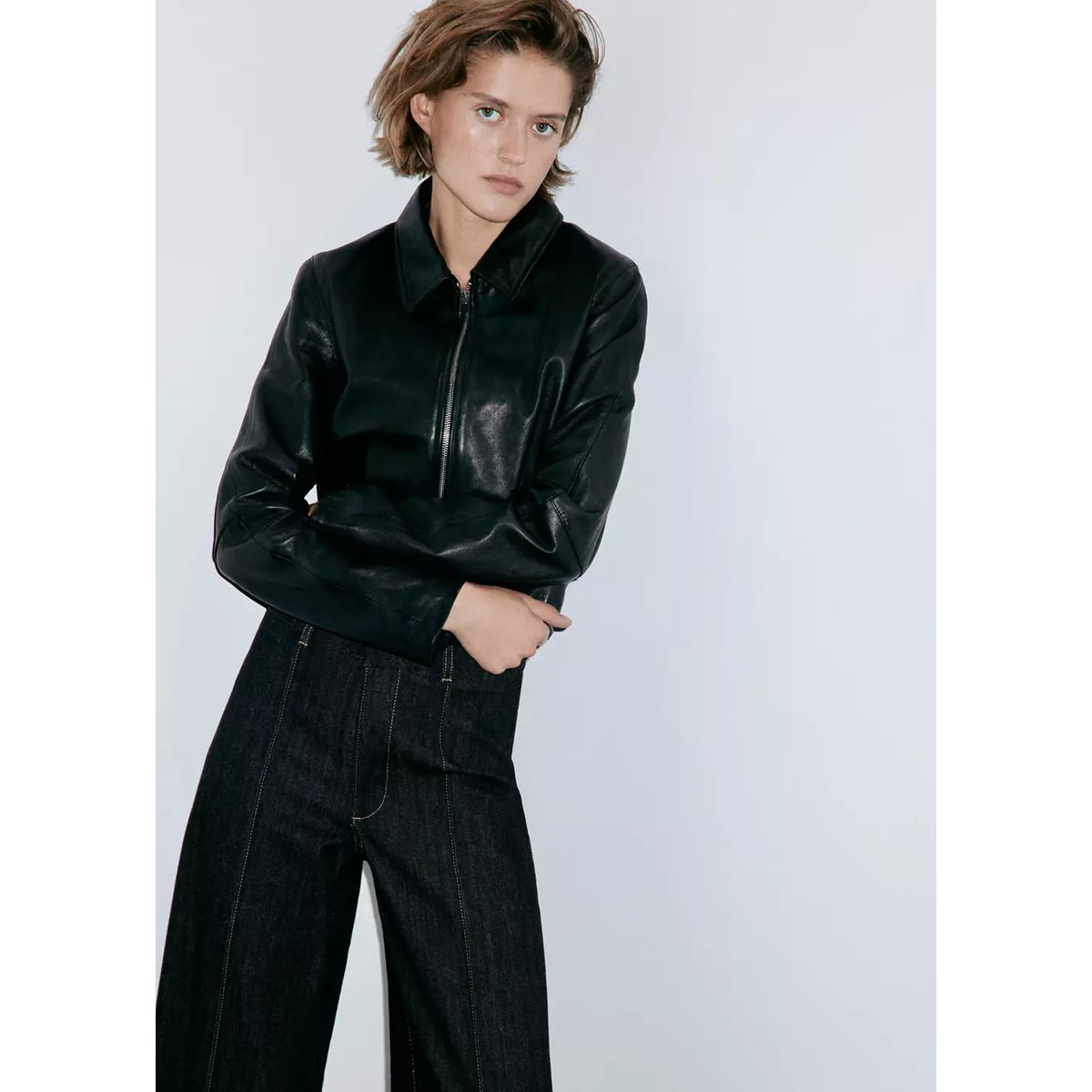 Jean Newmom confort taille haute noir, MANGO