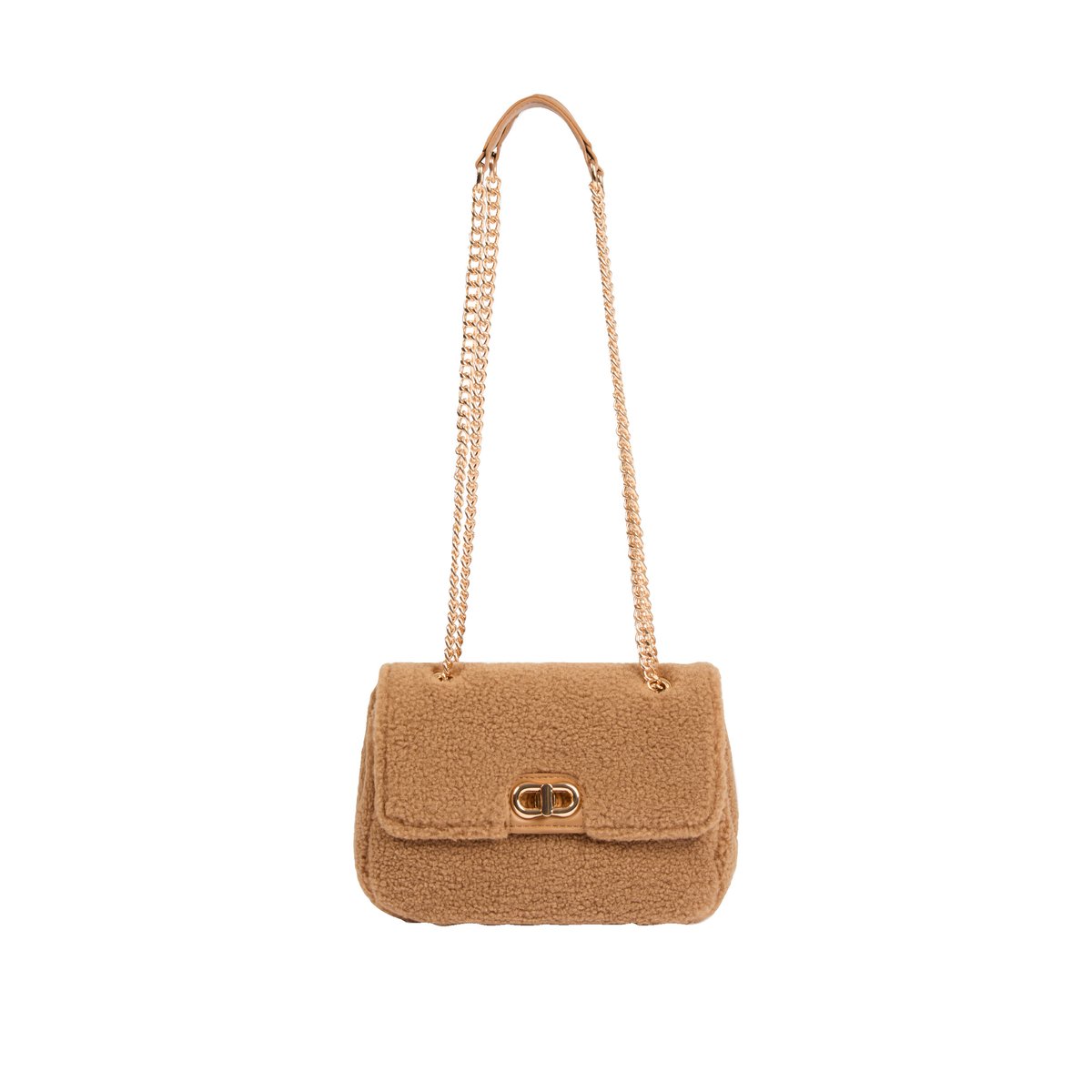 Sac bandoulière duveteux camel, MORGAN