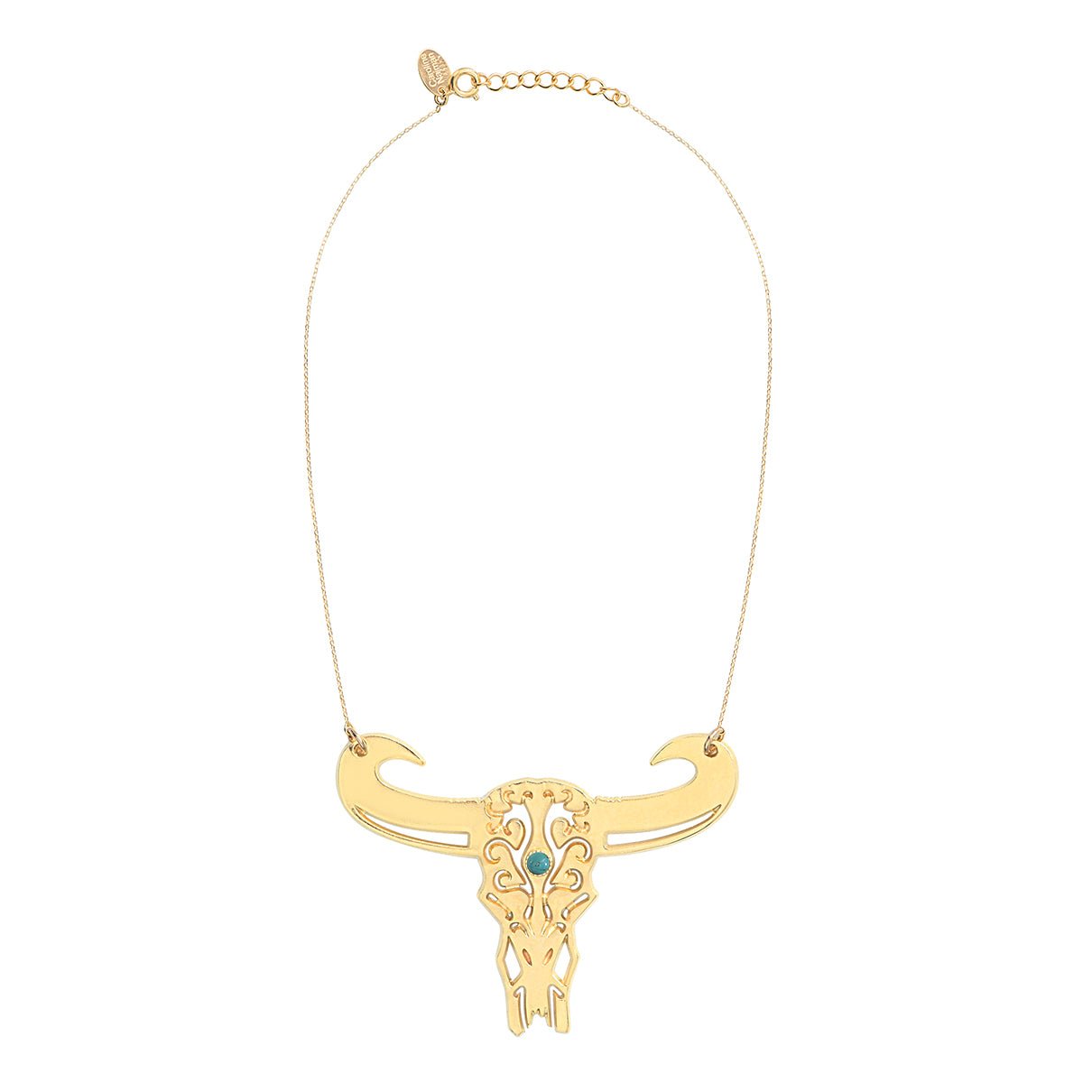 Collier tatoo buffle grand modele turquoise bleu, CAROLINE NAJMAN