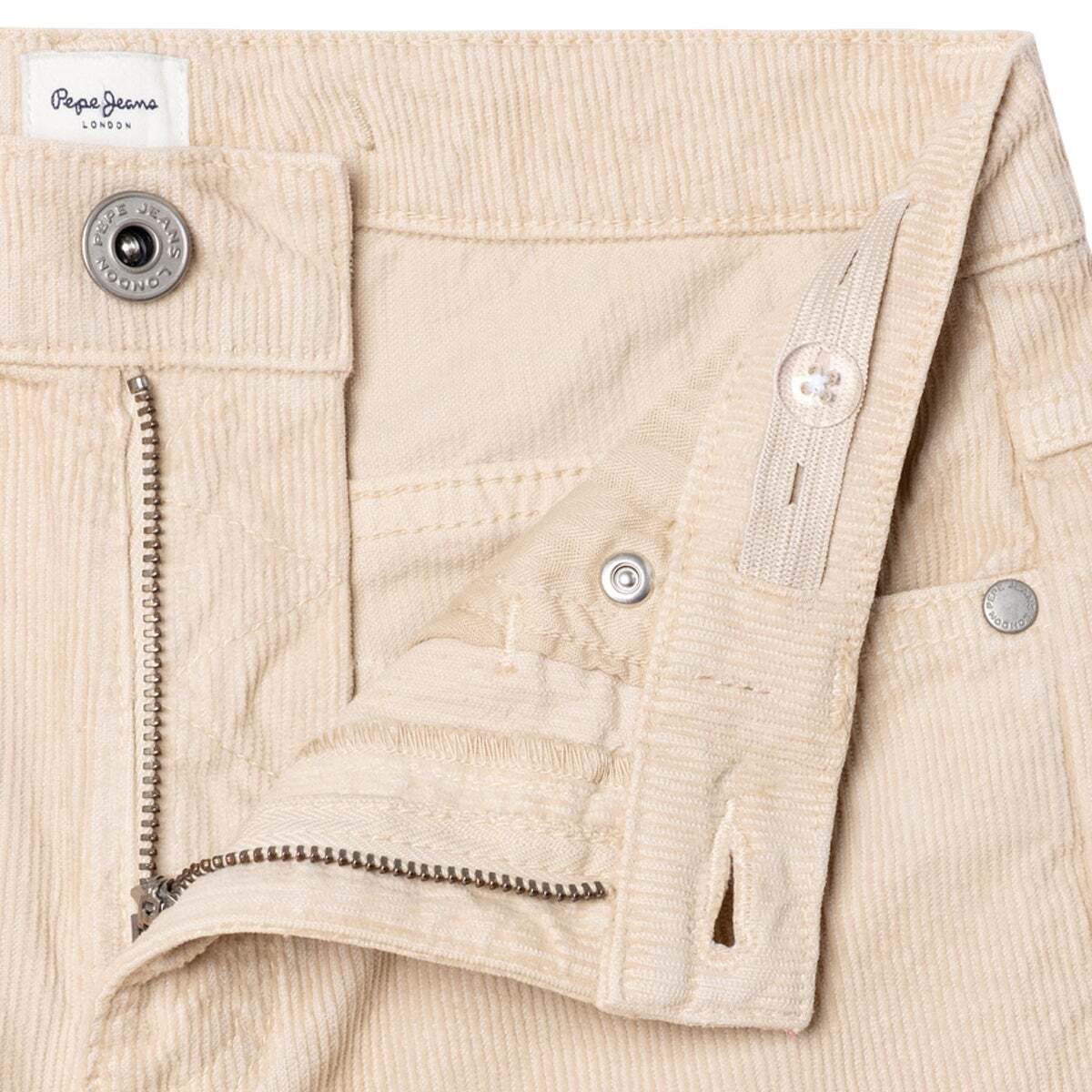 Pantalon En Velours Côtelé Coupe Large blanche toile, PEPE JEANS