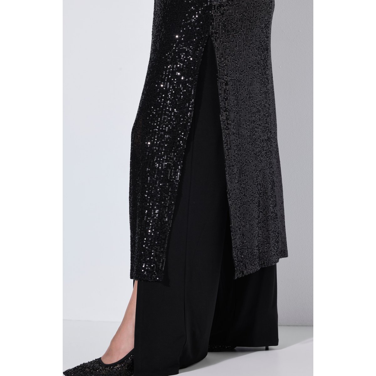 Veste longue à paillettes noir, ULLA POPKEN