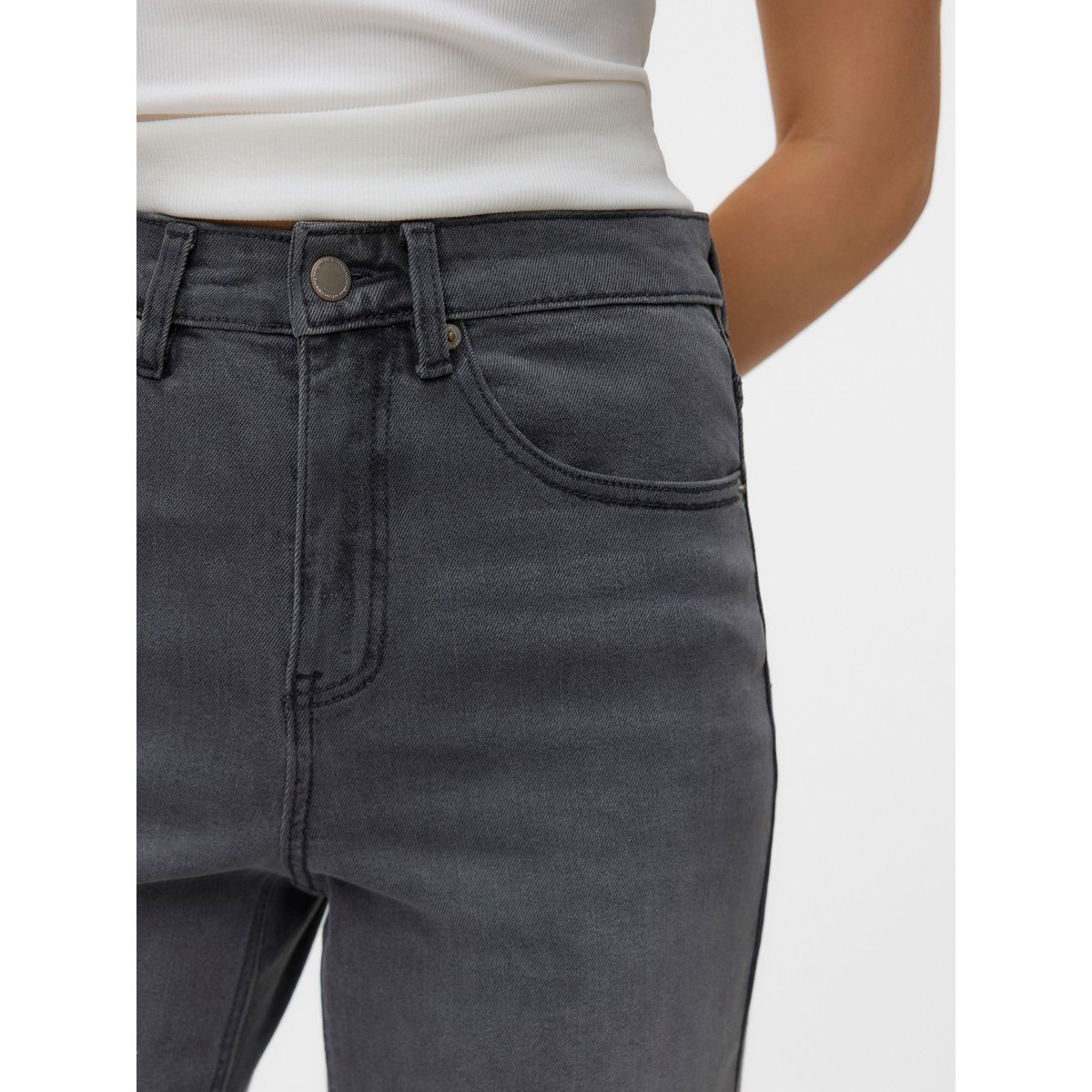 Jean À Coupe Large medium grey denim, VERO MODA