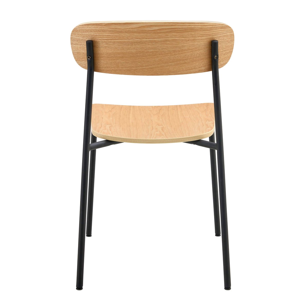 Lot de 2 chaises en métal et bois, LILA noir, OVIALA
