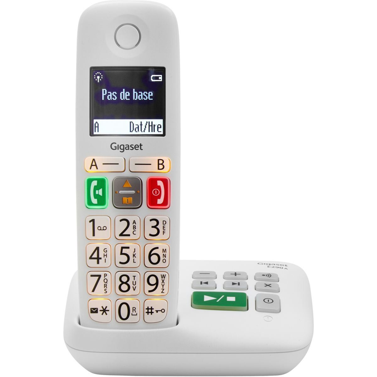 Téléphone sans fil E290A Blanc couleur unique, GIGASET