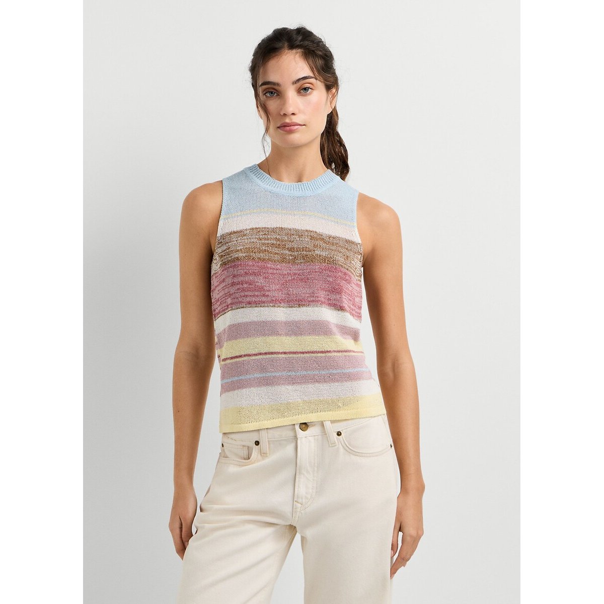 Pull sans manches à rayures multicolore, PEPE JEANS