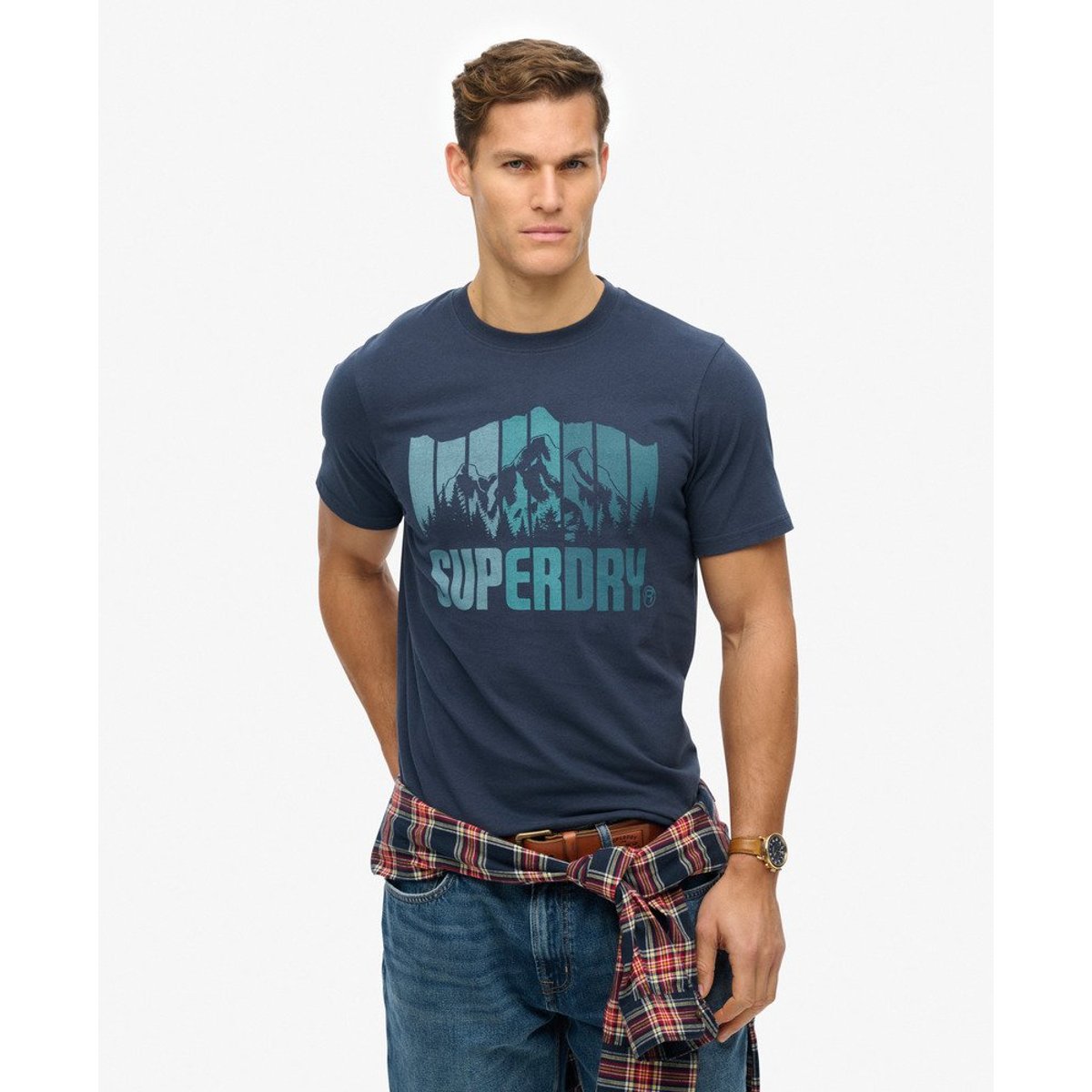 T-shirt Mountain Rainbow bleu marine éclipse, SUPERDRY