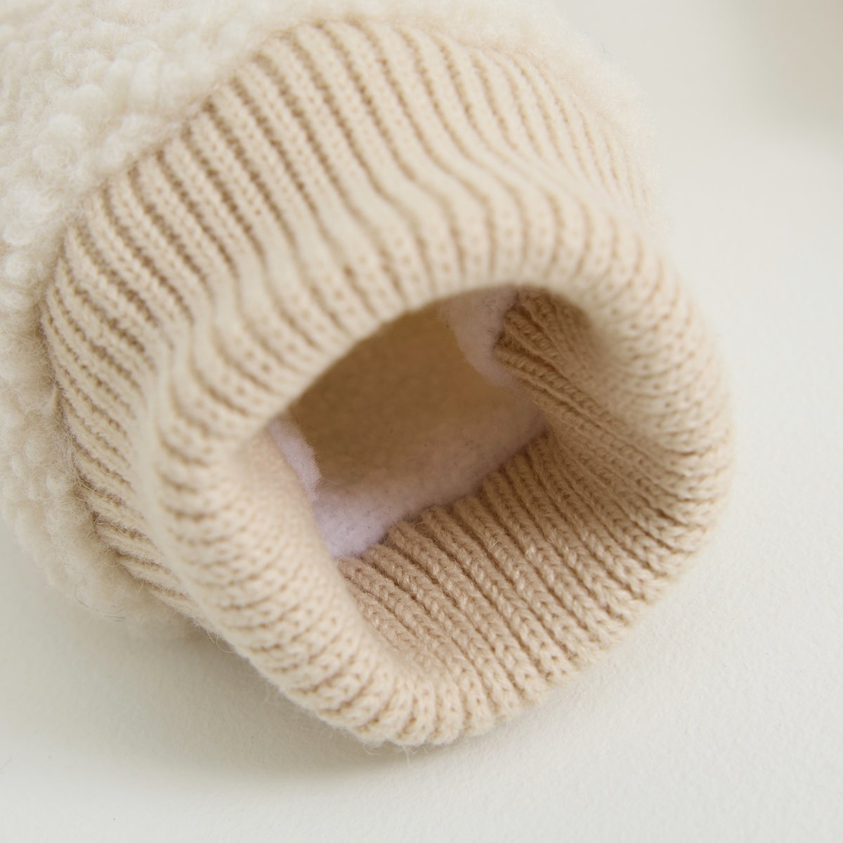 Moufles en sherpa beige, GRAIN DE MALICE