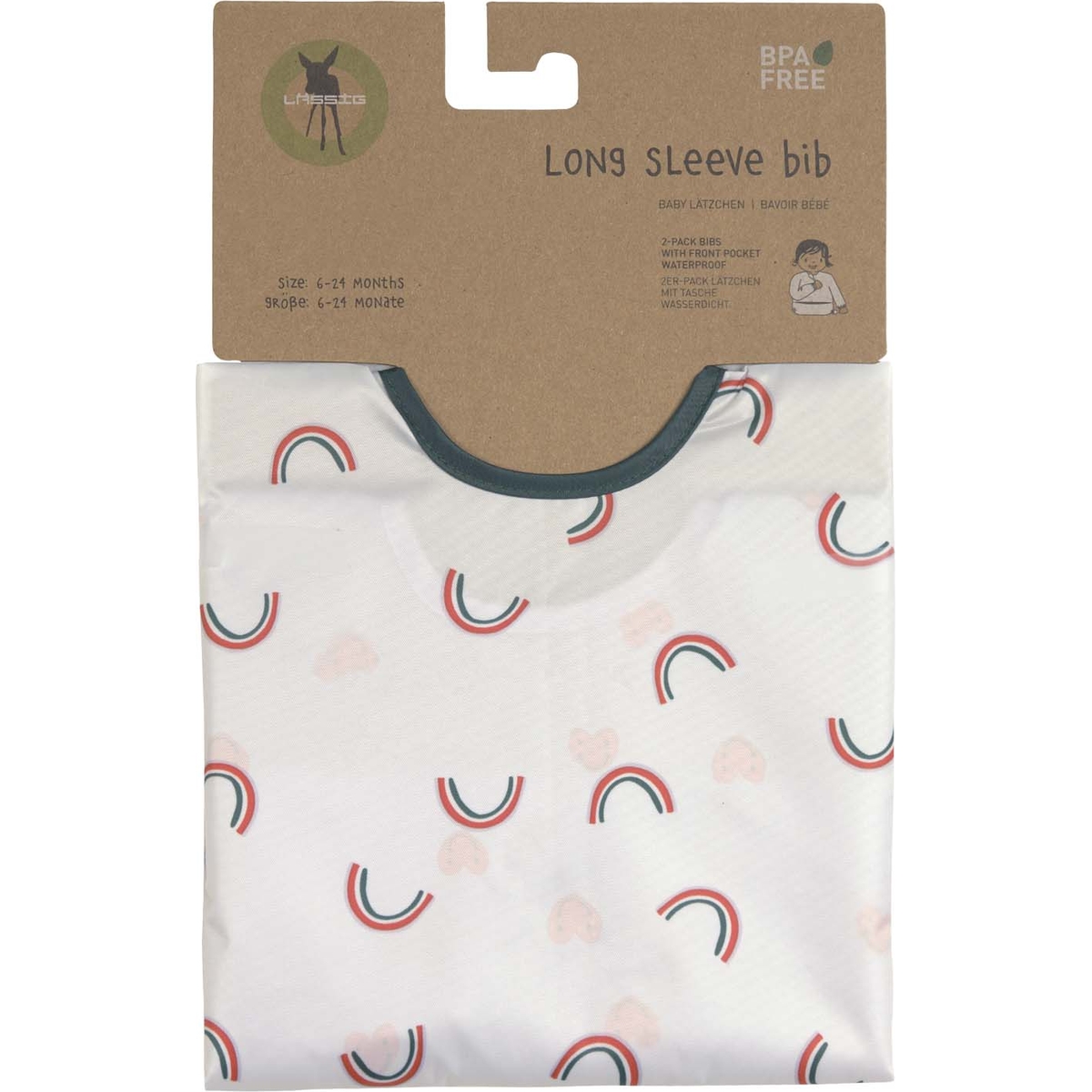 Lot de 2 bavoirs lilas, rouge, LASSIG