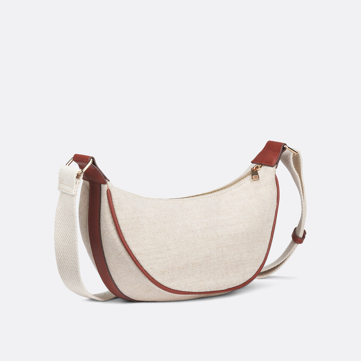 Sac banane en toile contrastée beige, LA REDOUTE COLLECTIONS