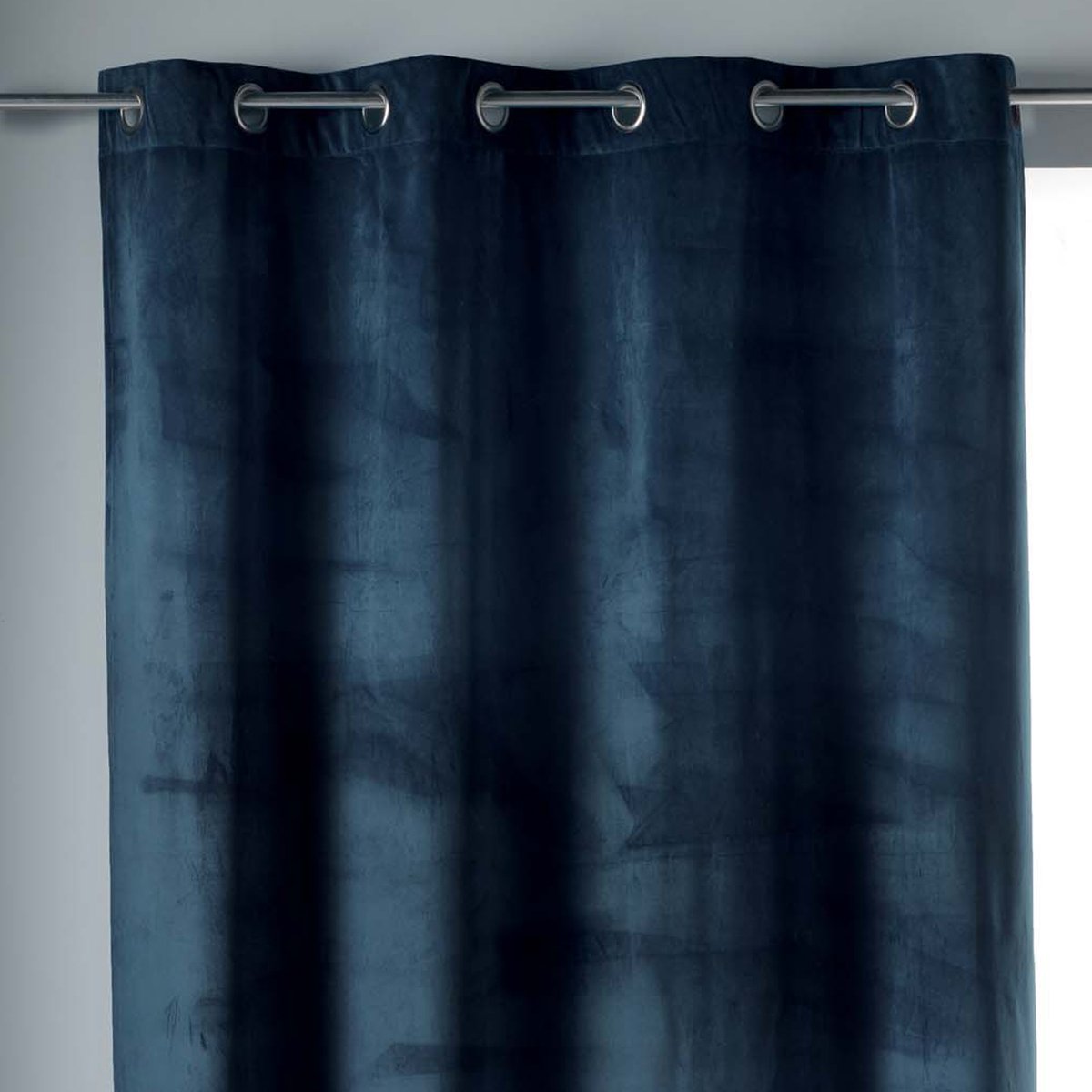 Rideau tamisant en velours ras bleu marine, DOUCEUR D'INTÉRIEUR