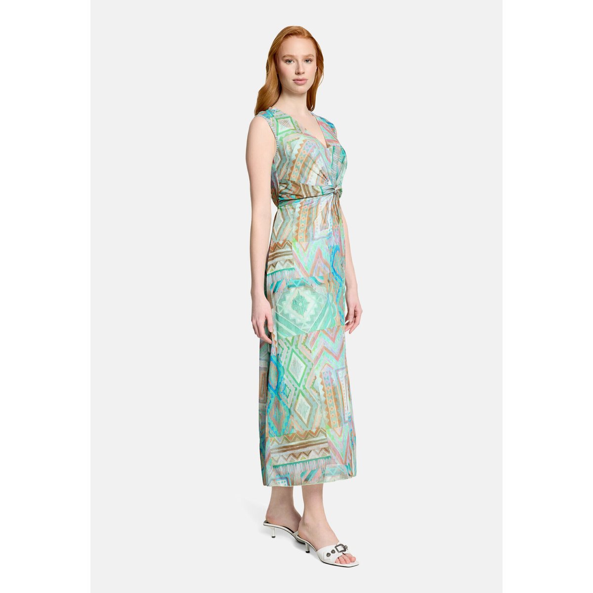 Robe longueur midi sans manches vert/violet, CARTOON