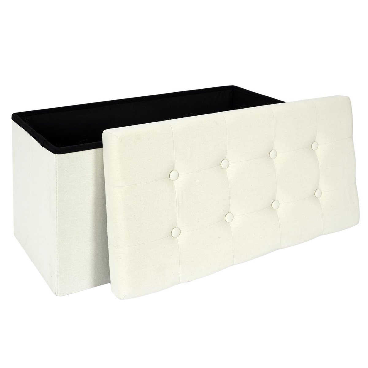 Coffre de rangement banc pliable Eleonor Beige beige, EDEN