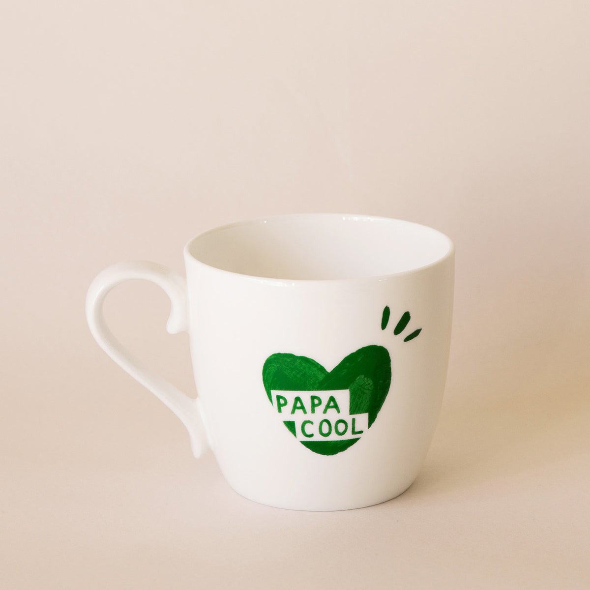 Mug papa cool cœur, CŒUR VERT blanc - blanc, EMOI EMOI