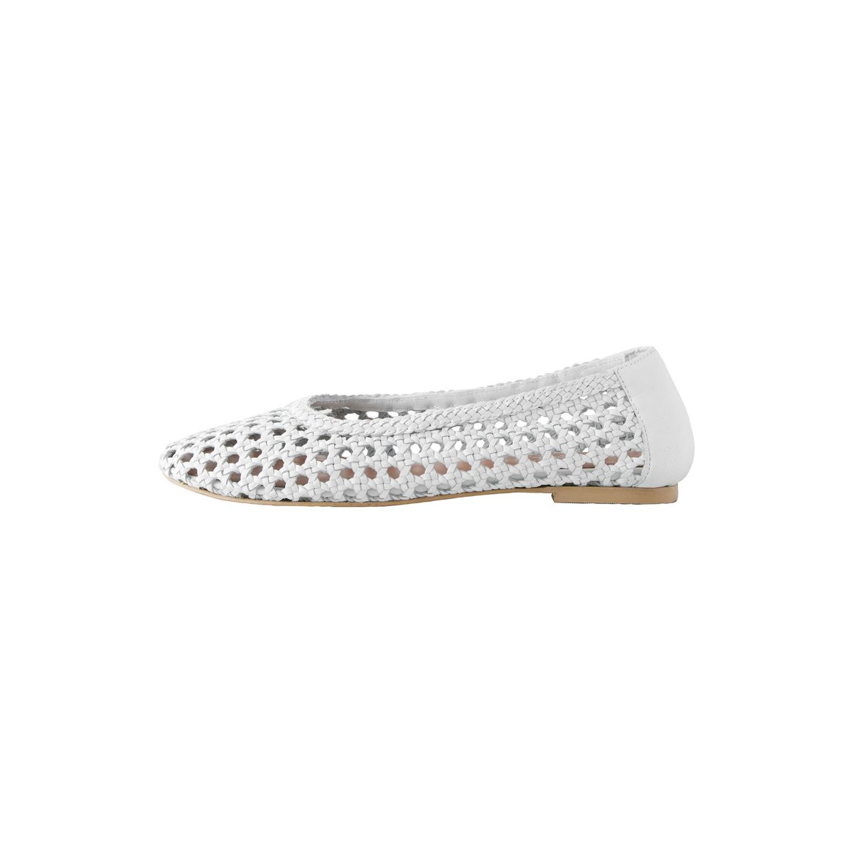 Ballerines en cuir tissé blanc, NEXT