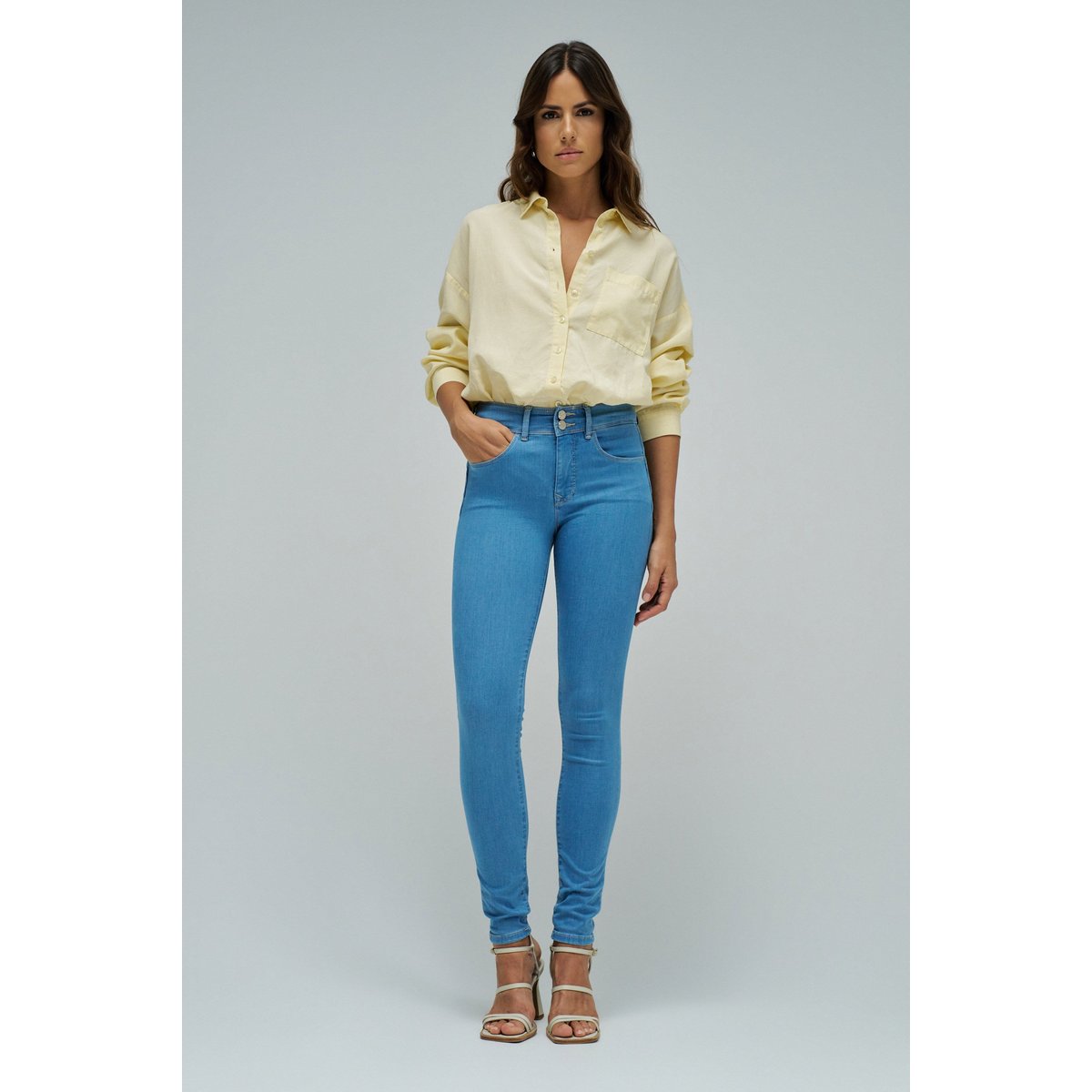 JEAN SECRET PUSH IN SKINNY SOFT TOUCH bleu turquoise, SALSA JEANS