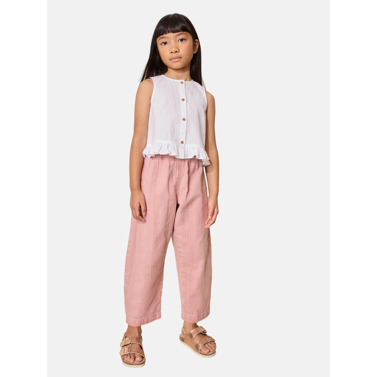 Pantalon texturé à enfiler rose, NEXT