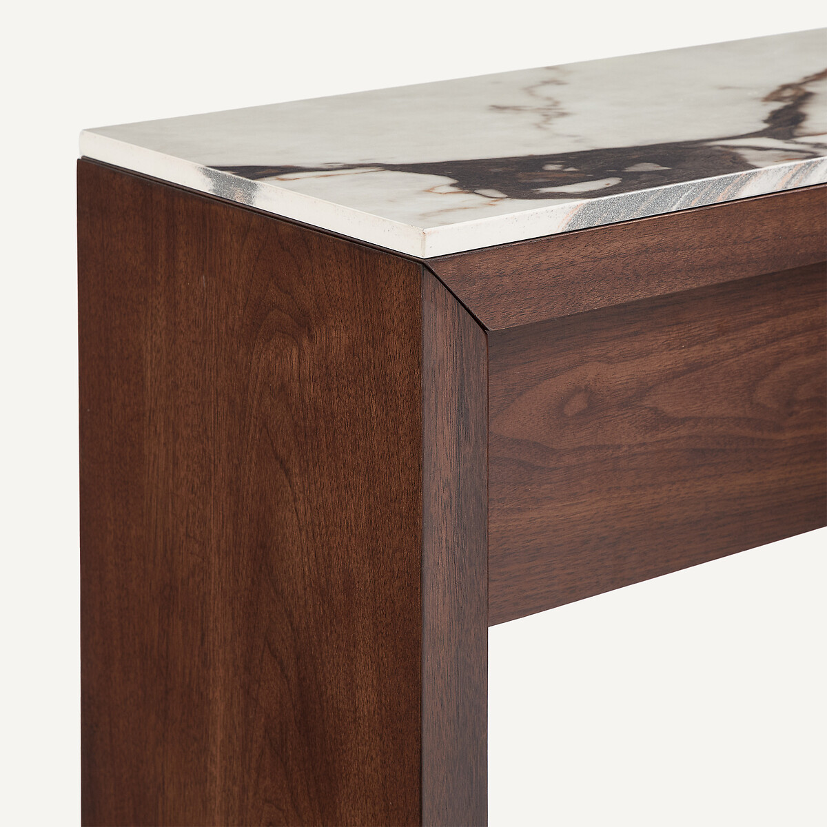Console en céramique effet marbre et plaqué noyer, DIANA noyer, AM.PM