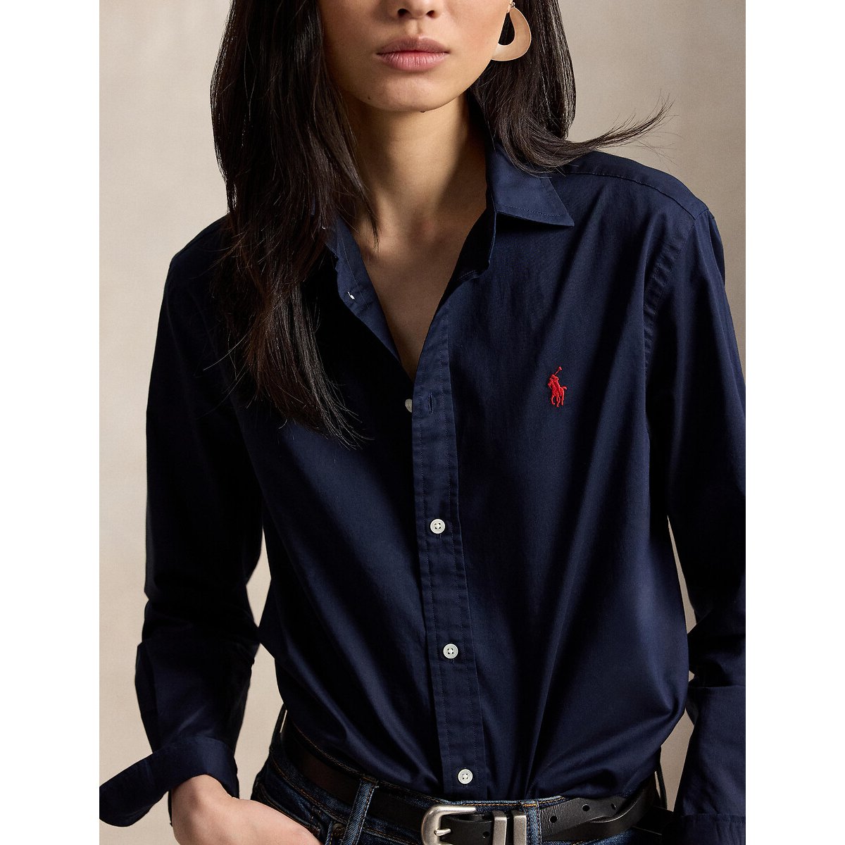 Chemise à manches longues marine, POLO RALPH LAUREN