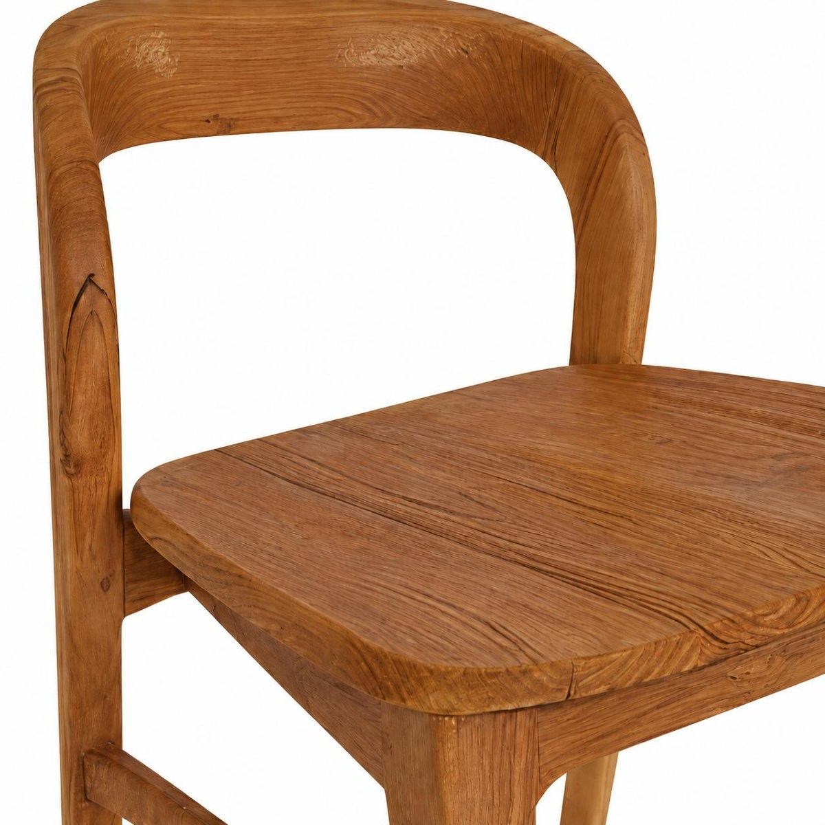 Chaise en teck massif à dossier arrondi (lot de 2) DEPOK bois naturel, PIER IMPORT