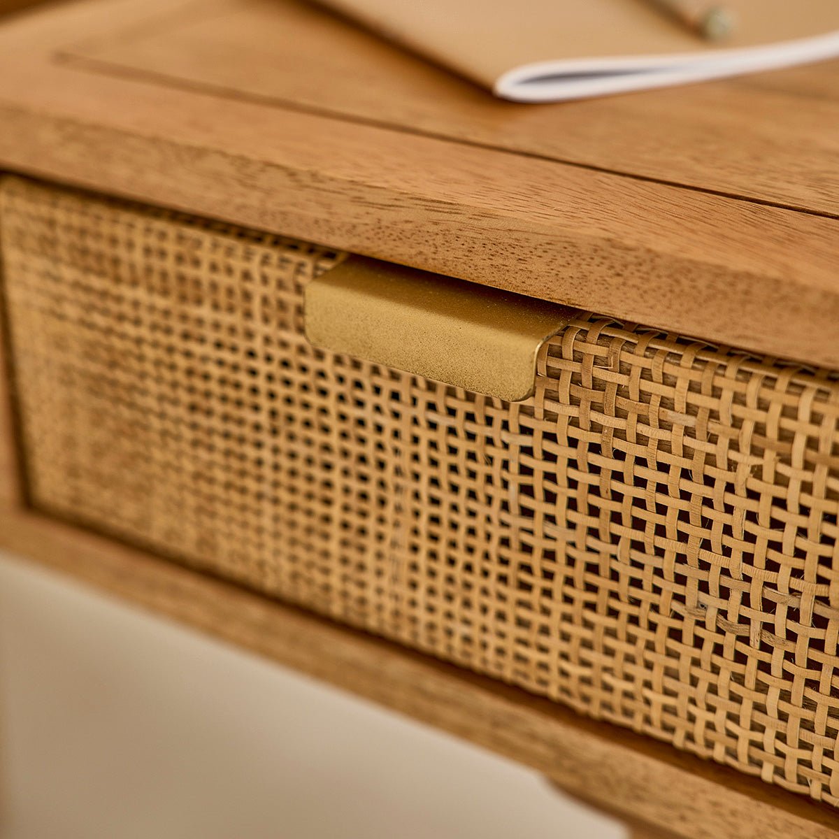 Coiffeuse en bois de manguier et cannage  FELICIE naturel, BERAH GETAH
