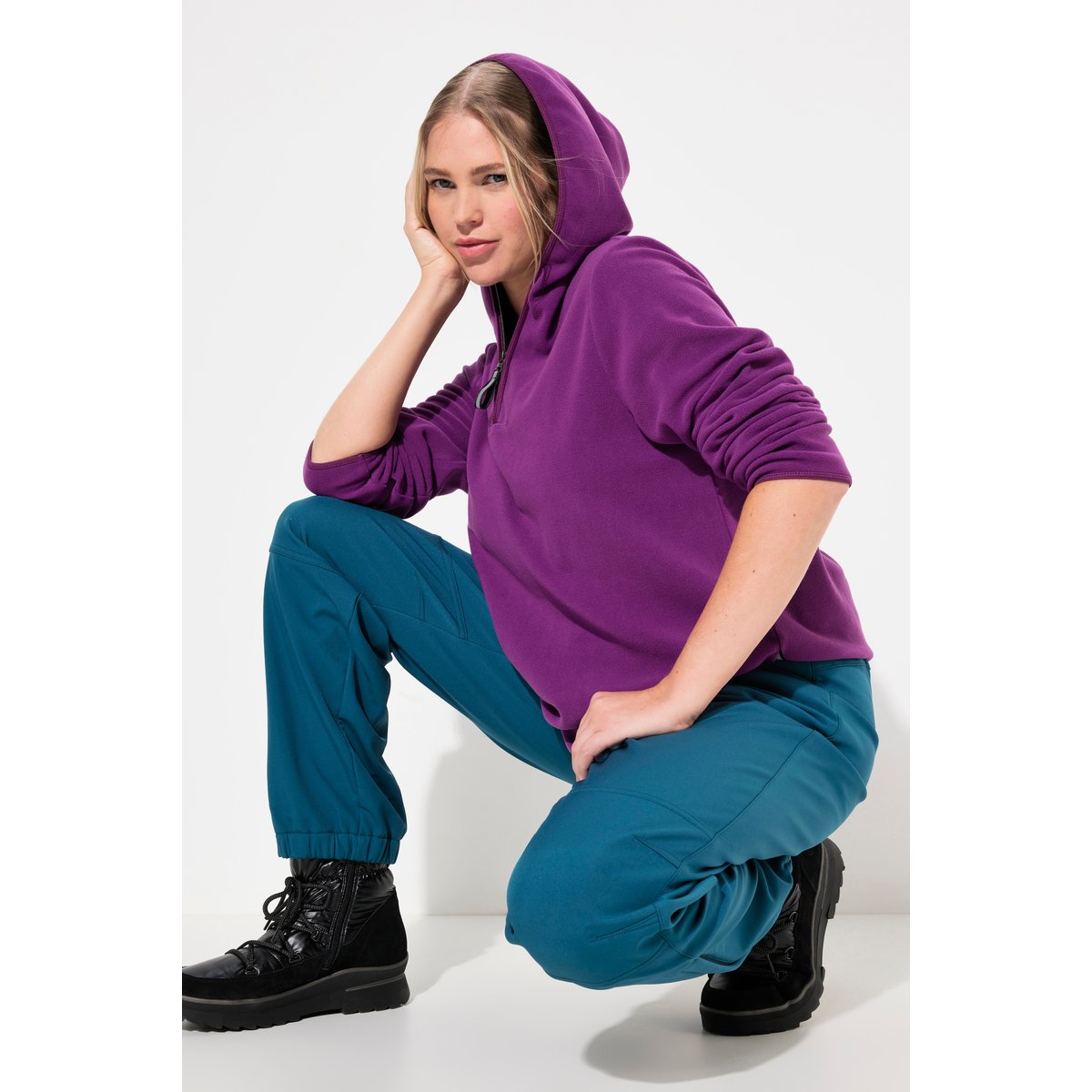 Pull camionneur en polaire aubergine, ULLA POPKEN
