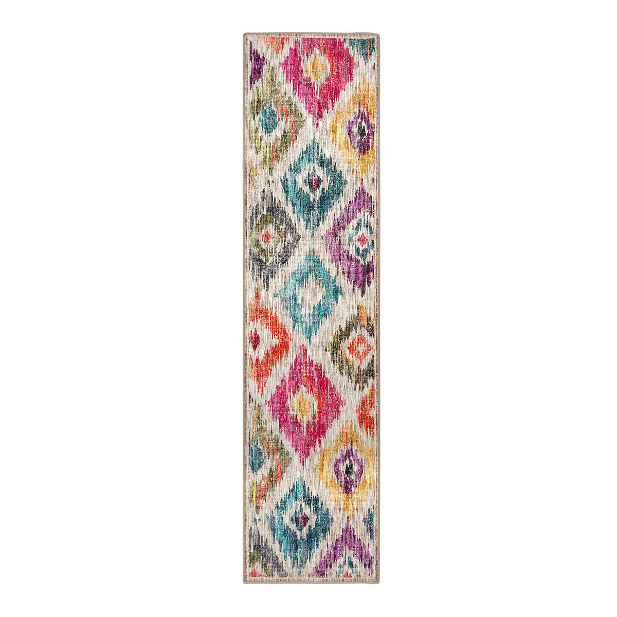 Eco-Washable Painted Ikat Runner Rug multi-coloured, HUG RUG