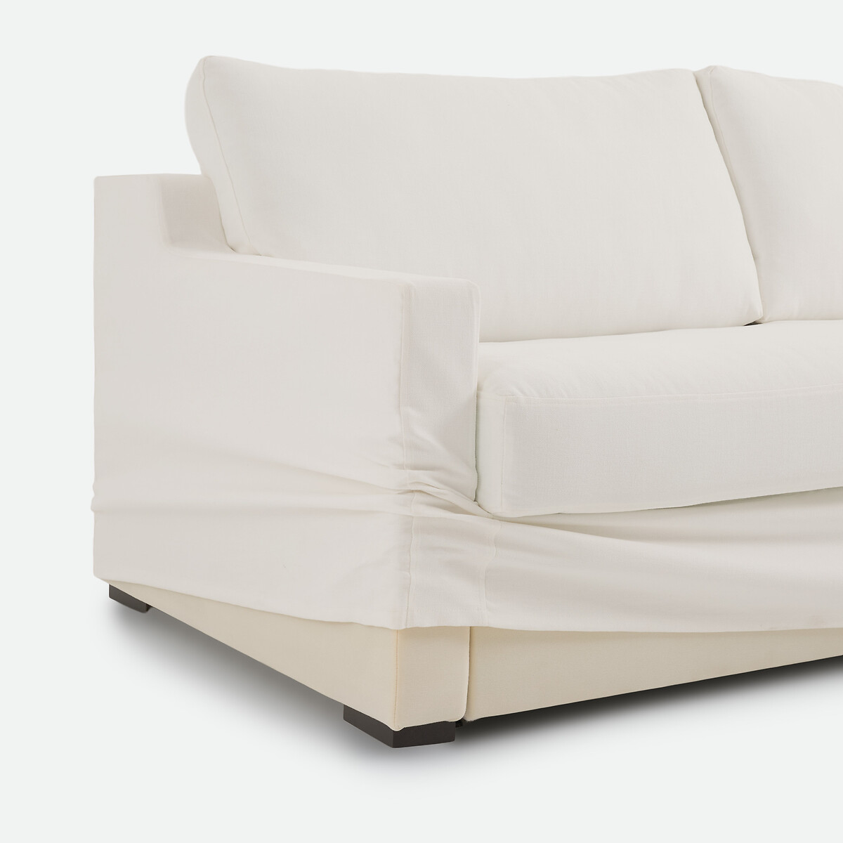 Canapé convertible déhoussable, 2, 3 ou 4 places, en coton et lin, LINETTO ecru, LA REDOUTE INTERIEURS