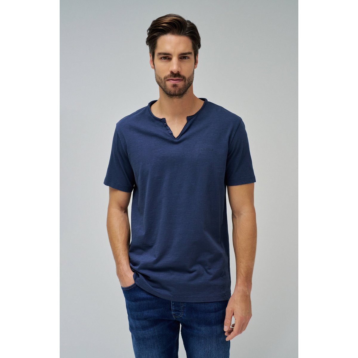 T-SHIRT AVEC LOGO bleu foncé, SALSA JEANS
