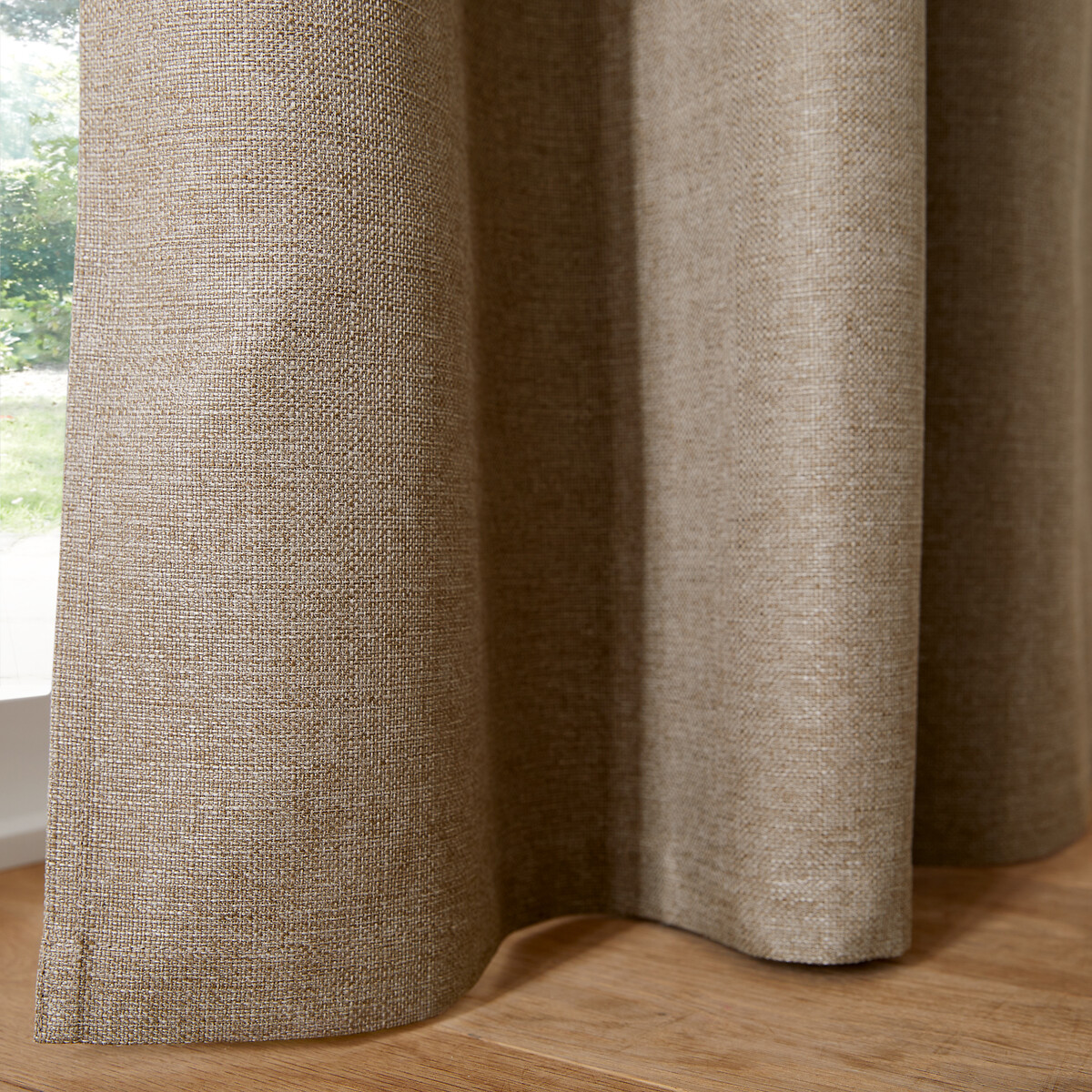 Rideau occultant polyester recyclé, galon fronceur et wave, SELECT naturel, LA REDOUTE INTERIEURS