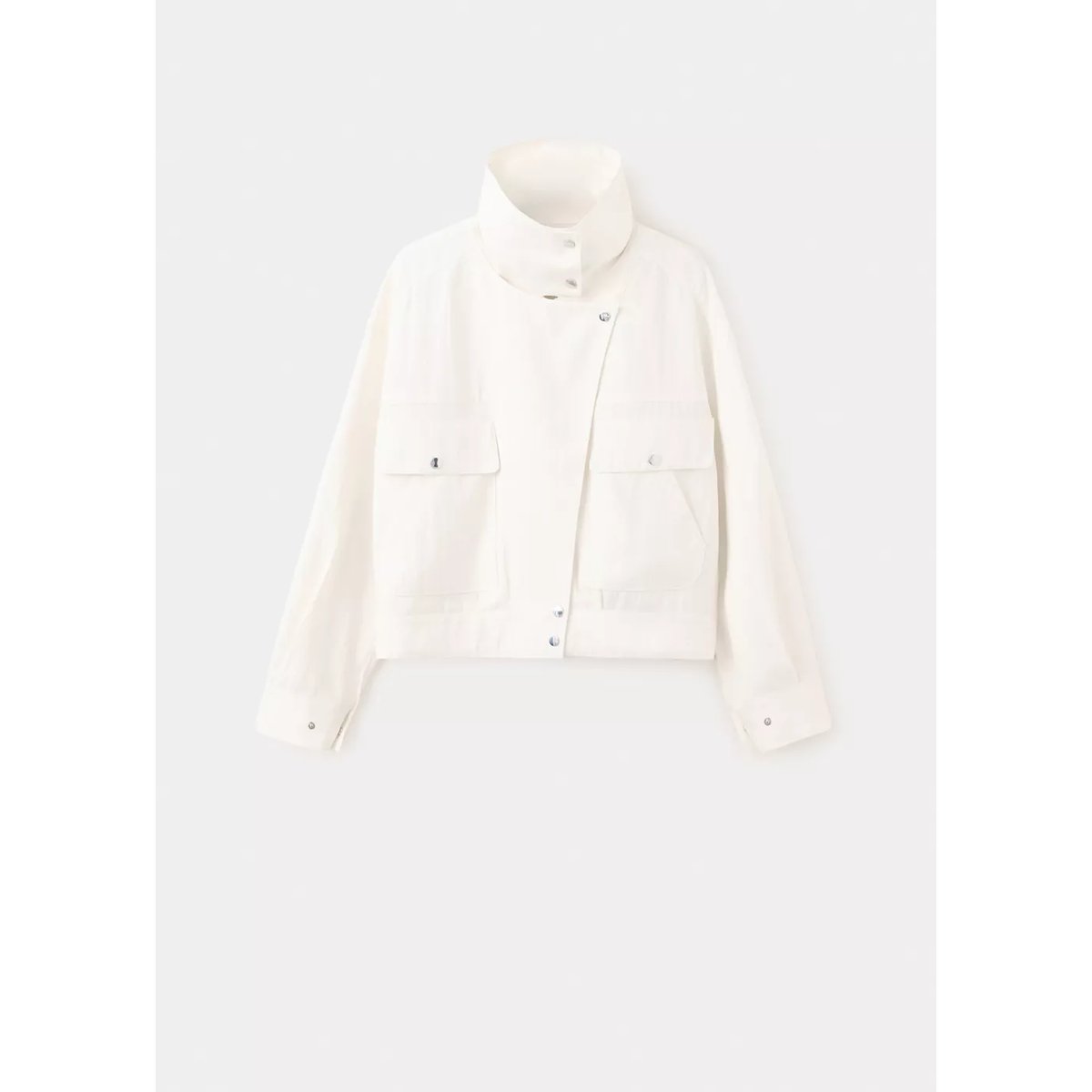 Veste bomber à col cheminée blanc, MANGO