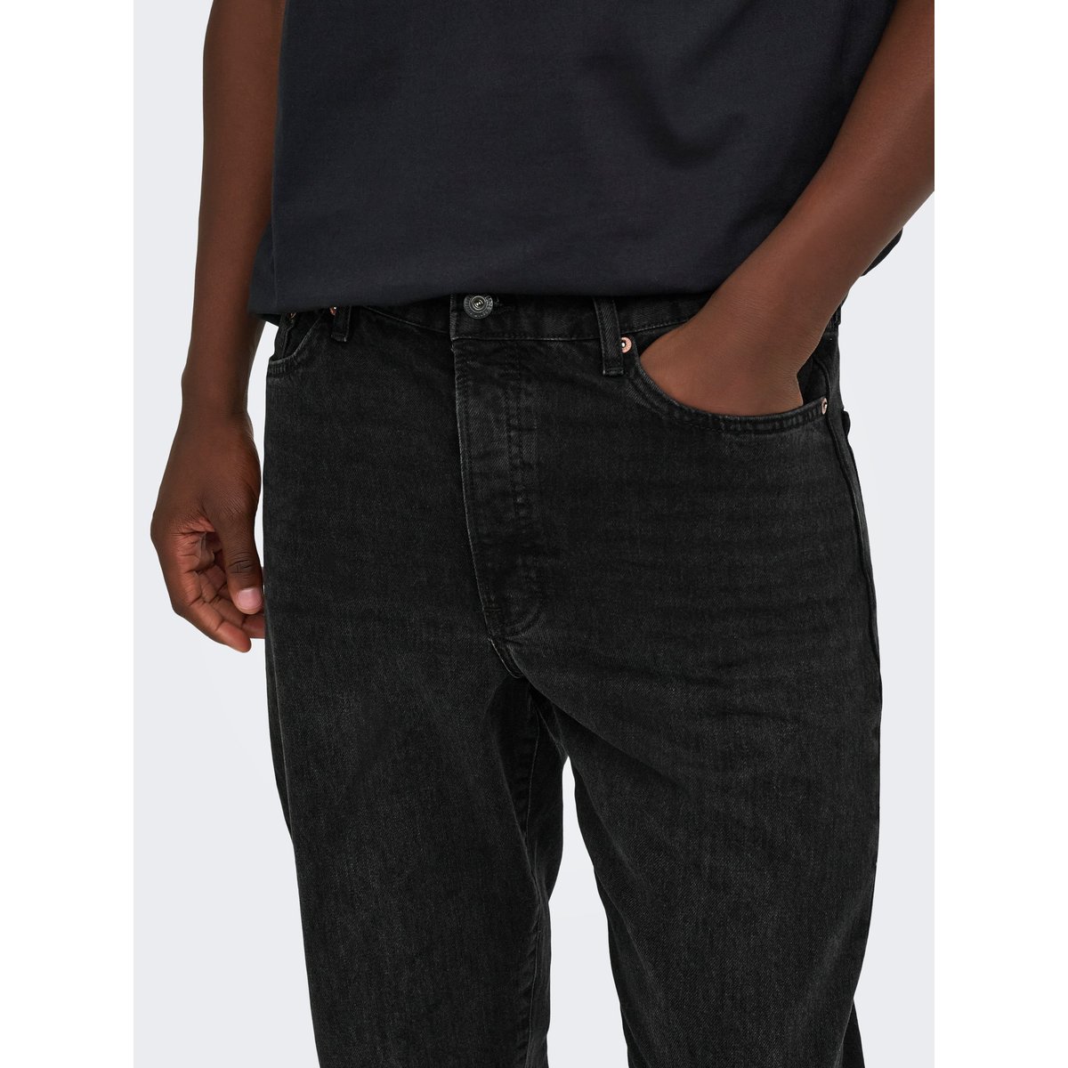 Jean À Coupe Ample noire - washed black 1, ONLY & SONS