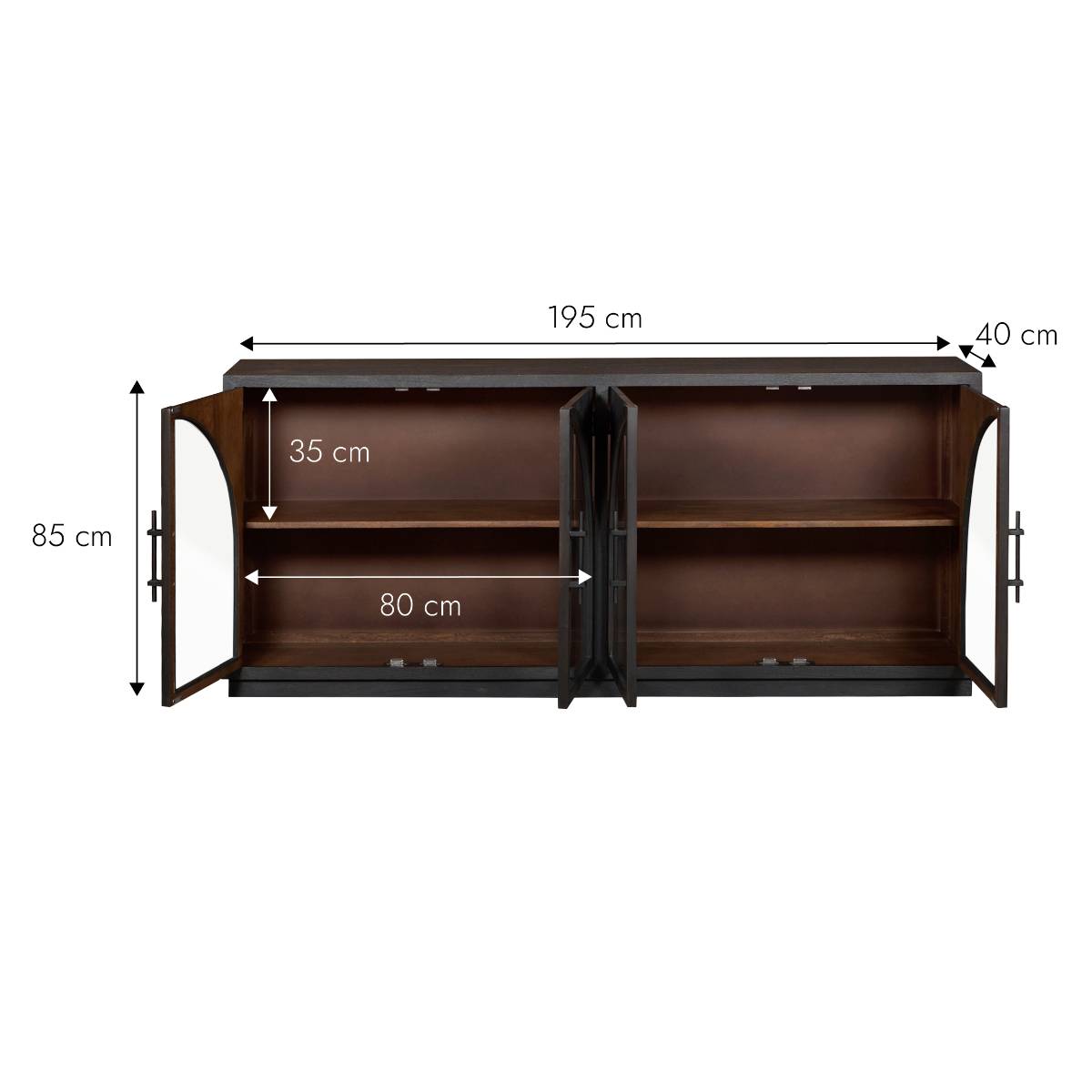 Buffet en bois de manguier foncé NOHEA bois foncé, MADE IN MEUBLES