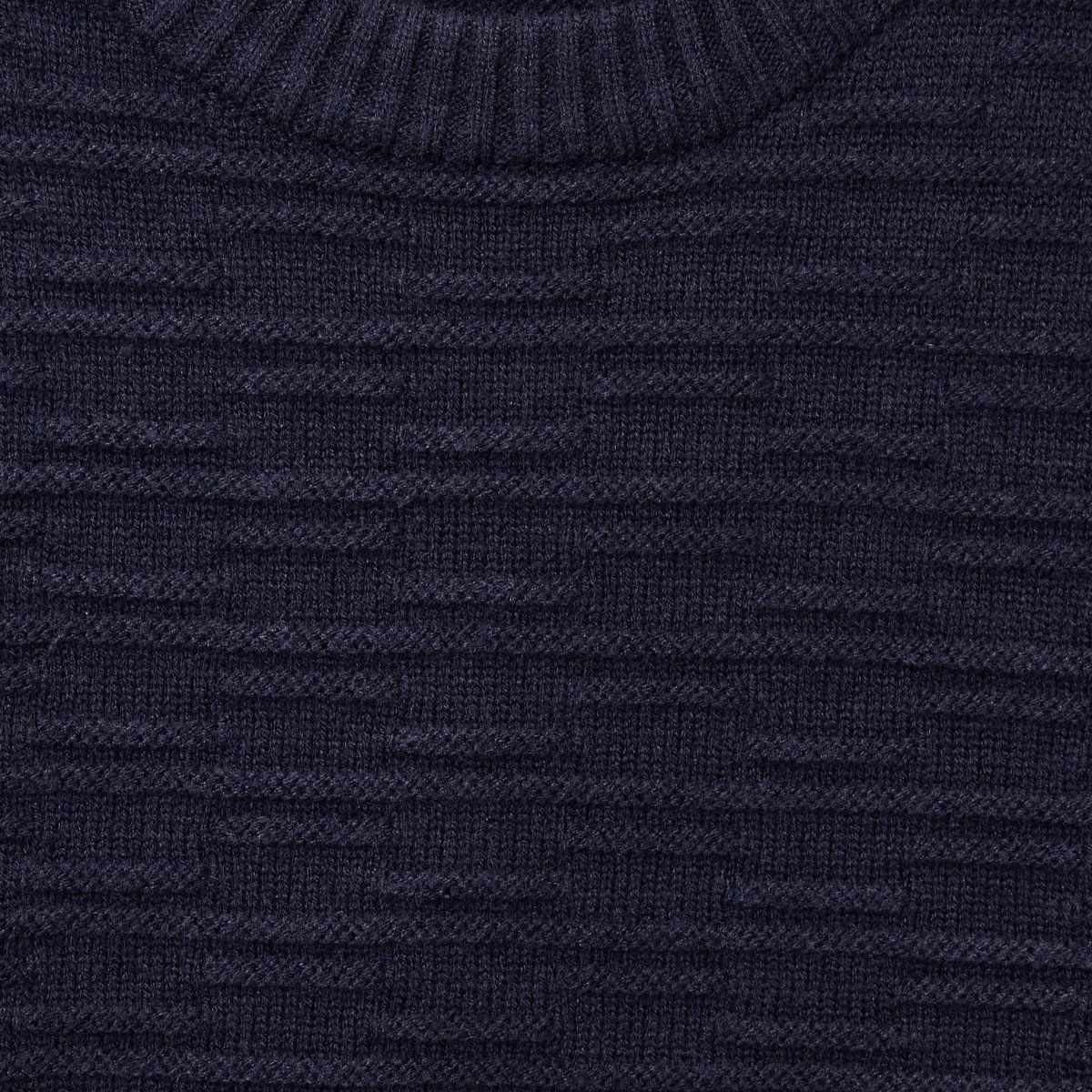 Pull rayé en coton marine, MONOPRIX