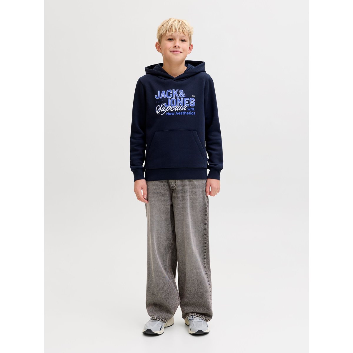 Jean À Coupe Wide black denim, JACK & JONES JUNIOR