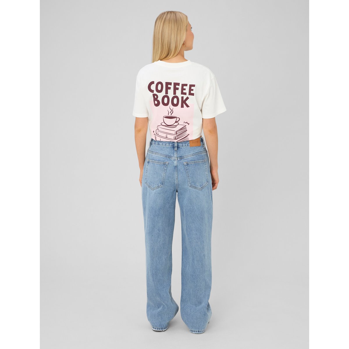 Jean straight ceinture asymétrique bleu moyen, BZB