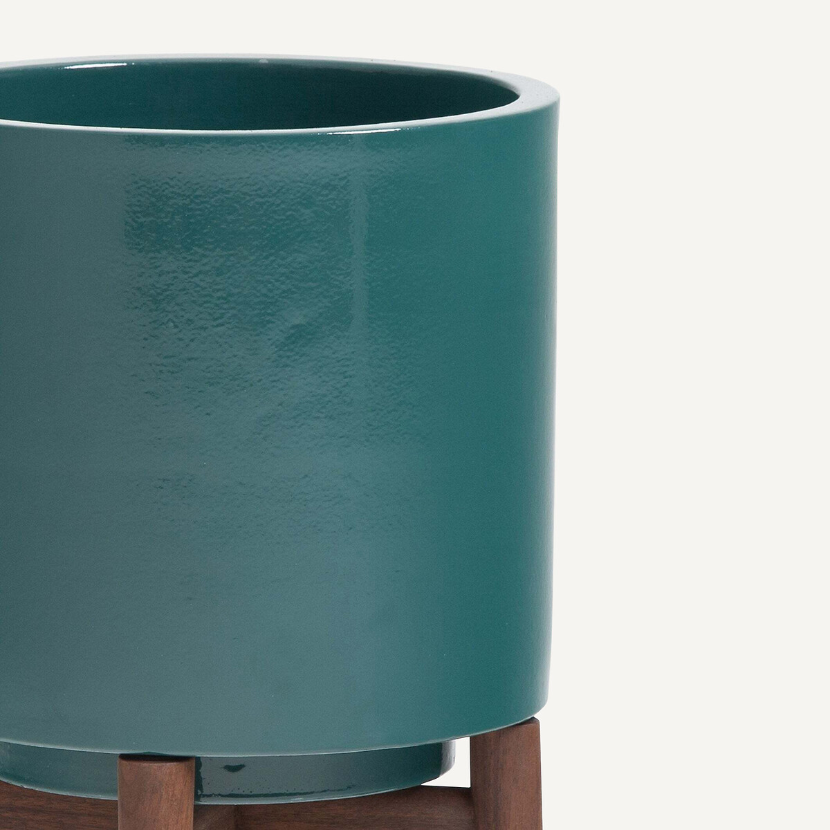 Florian 43cm High Walnut Stand Planter peacock blue, AM.PM