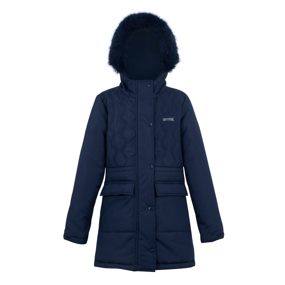 Veste matelassée à capuche duveteuse FABRIZIA bleu marine, REGATTA