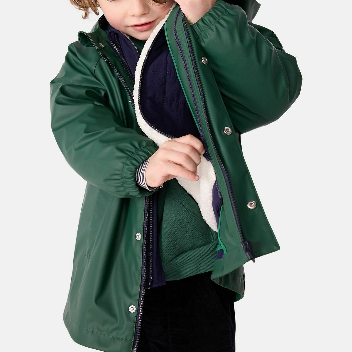 Ciré mixte 3 en 1, idéal pour toutes les saisons. vert, PETIT BATEAU