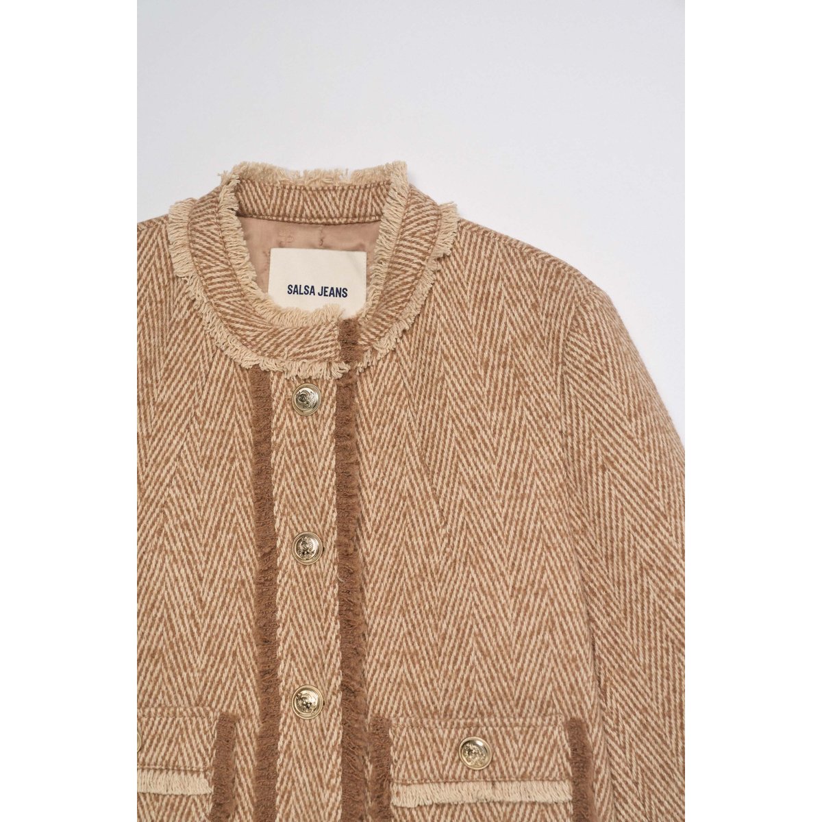 VESTE EN TWEED AVEC LAINE marron, SALSA JEANS