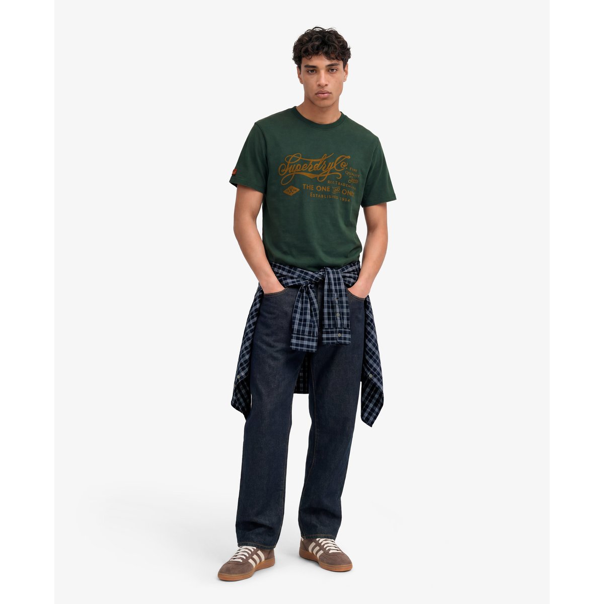 T-shirt Industry Worker Coupe Décontractée vert émail, SUPERDRY