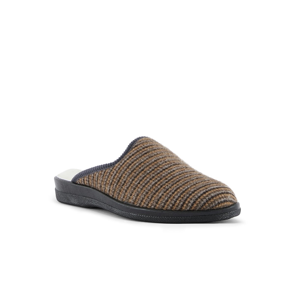 Mules mixtes fourrées pied-de-poule beige, PEDICONFORT